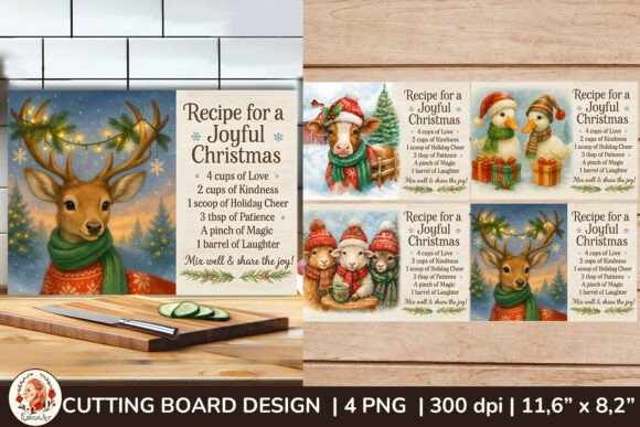 Download Christmas Reindeer Cutting Board Bundle - Boar Collection