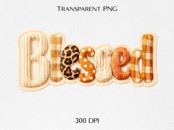 Download Blessed Knit Text PNG - Text Collection