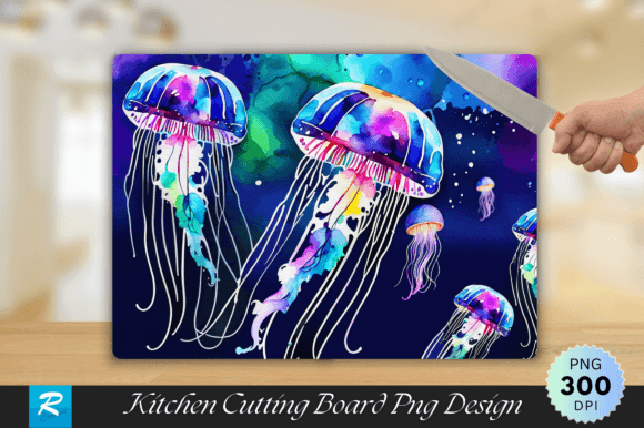 Download Neon Jellyfish Cutting Board Sublimation - Boar Collection
