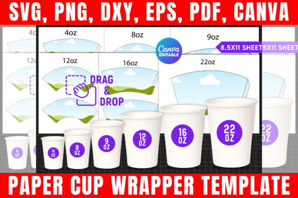 Download Paper Cup Wrapper Template Bundle - Wrapper Collection
