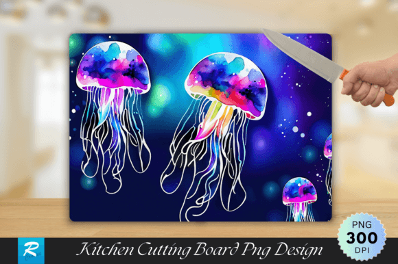 Download Neon Jellyfish Cutting Board Sublimation - Boar Collection